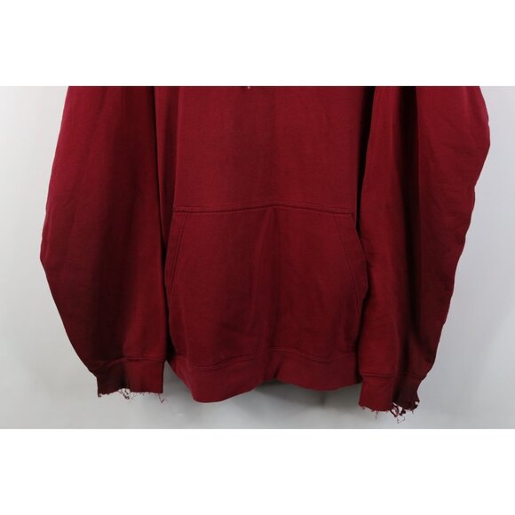 Vintage Y2K Adidas Mens 2XL Distressed Spell Out Center Logo Hoodie Sweatshirt - Picture 3 of 16